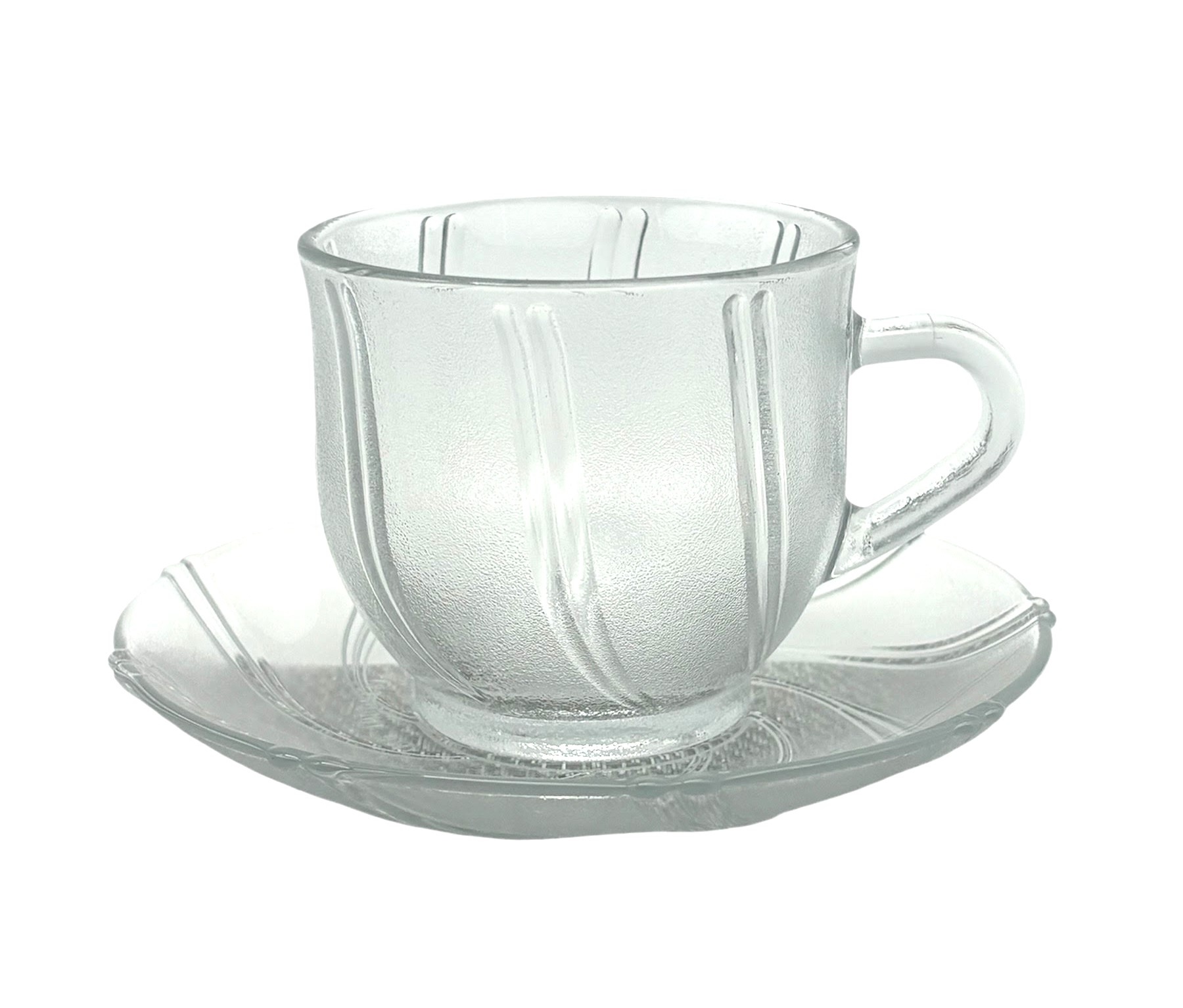 6 Pk 5.4 Oz Glass Cup+Saucer