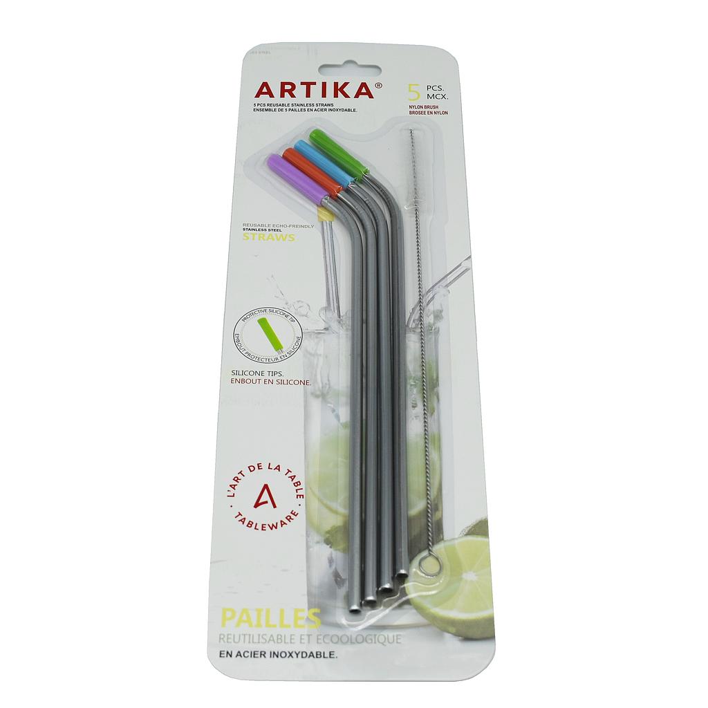 4 Pailles En Acier Inoxydable + Une Brosse 🚩PROMOTION