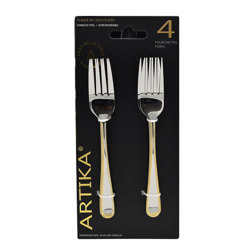 Artika 4 Pk Cake Fork / Gold
