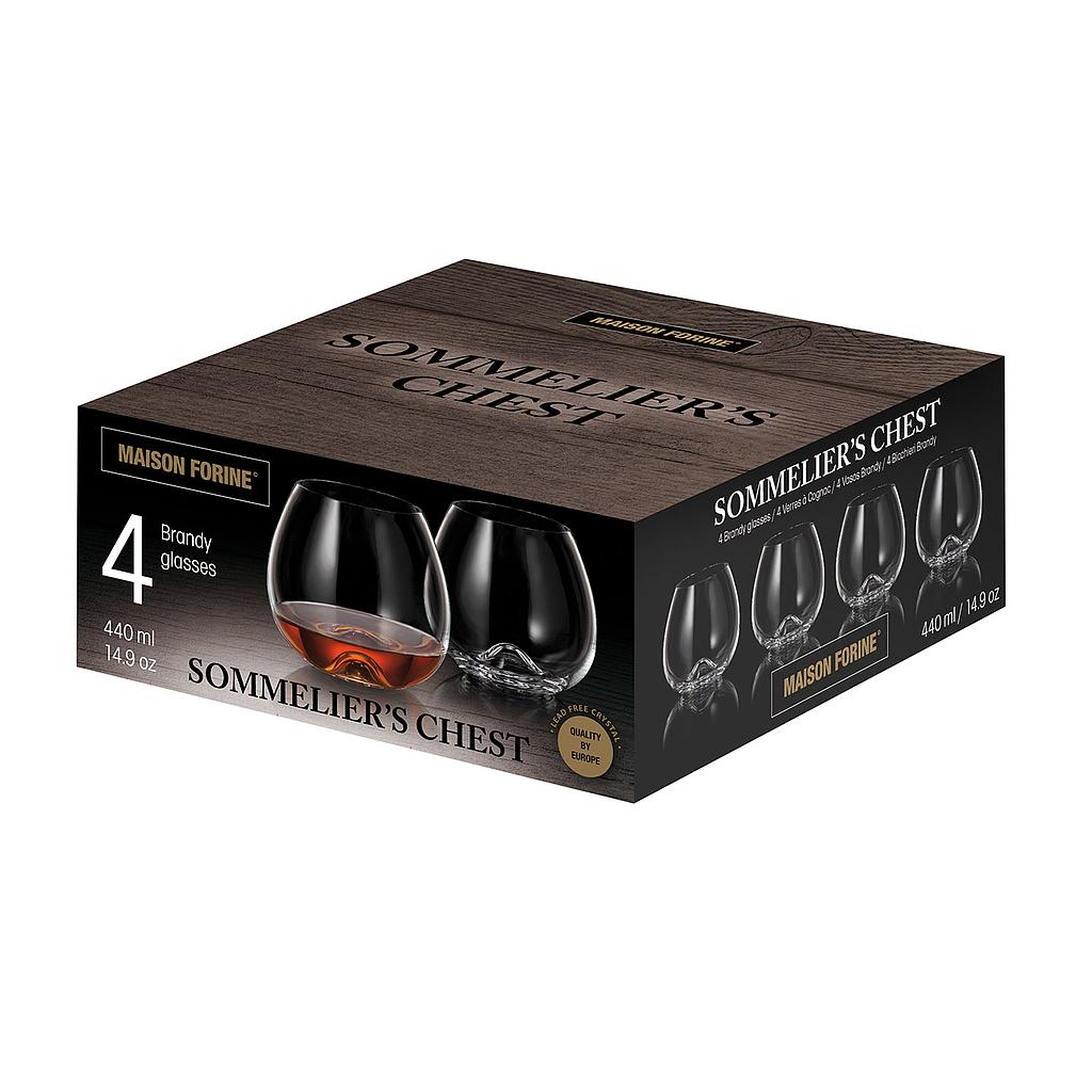 4 Verres À Brandy en Cristallin Sommelier's Chest 440 Ml