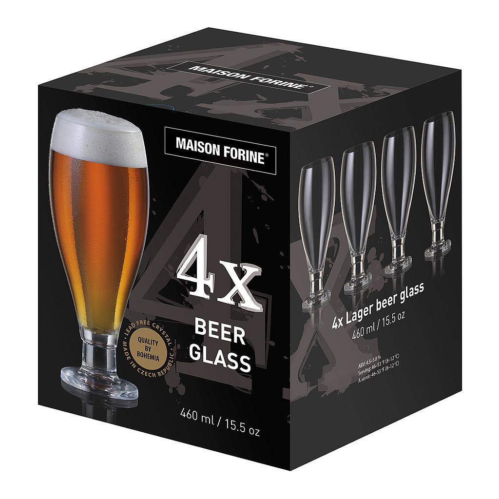 4 Pk Crystalline Beer Glass 460 Ml