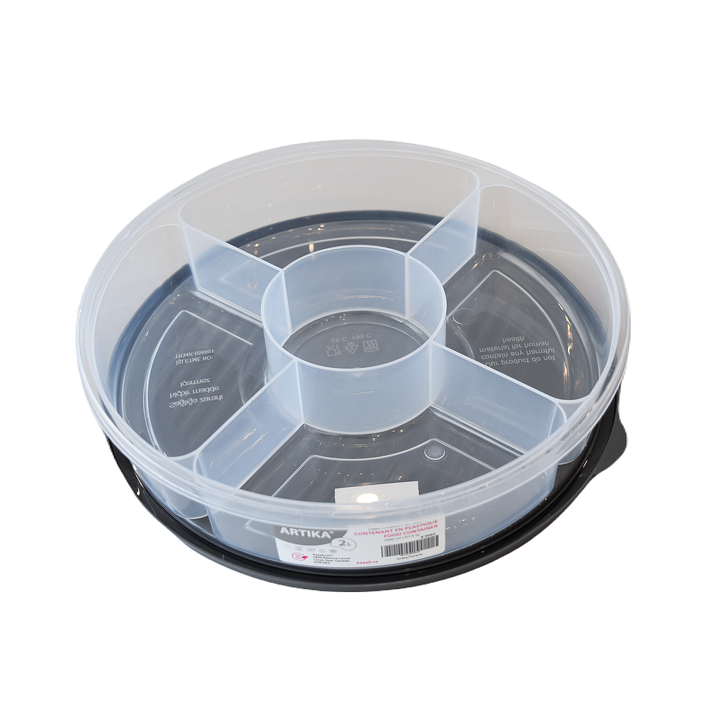 Conteneur De Rangement En Plastique Avec 5 Div. Artika 2 L 