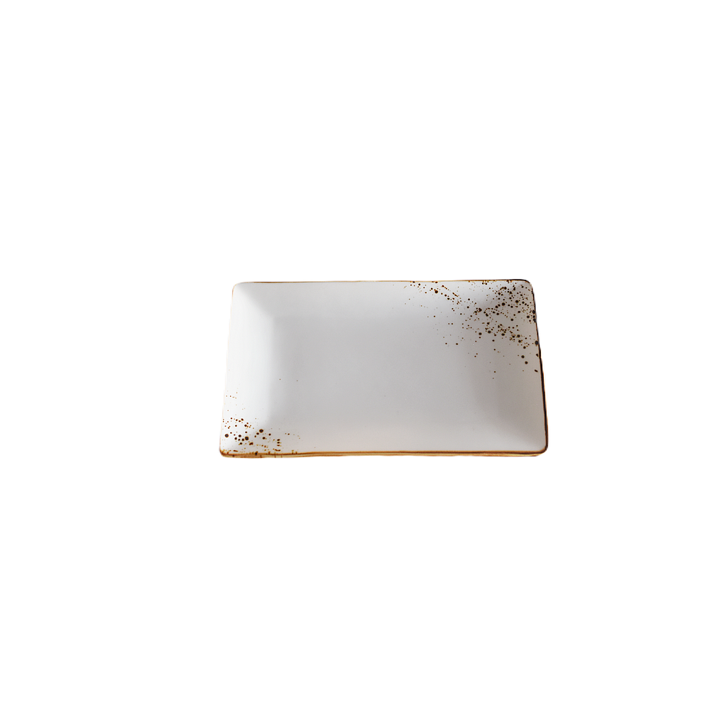 "Terra" 8.5"X5" Rectangular Plate Dap-White