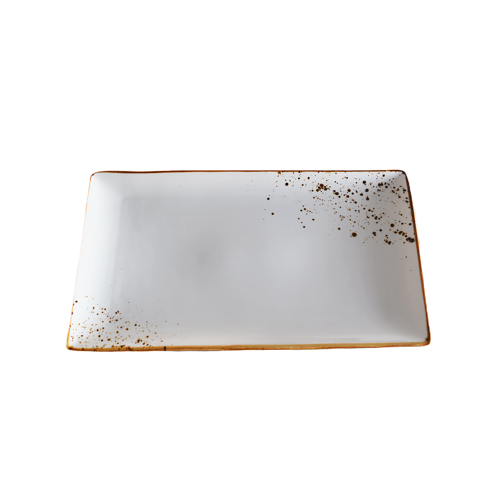 "Terra" 13.5"X7.5" Assiette Rectangulaire Dap-Blanc