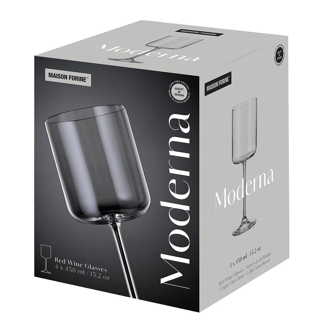 Moderna Cristallin 450 Ml Ensemble De 4 Verre À Vin 