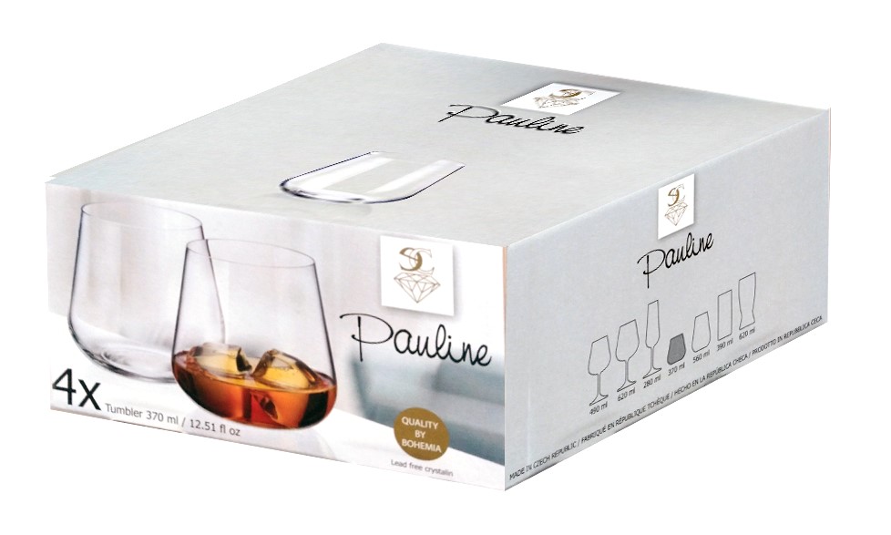 Pauline Cristallin 370 Ml Ensemble De 4 Verres À Whisky
