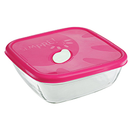 Sempre 2.4L Glass Square Baking Dish W/Cover