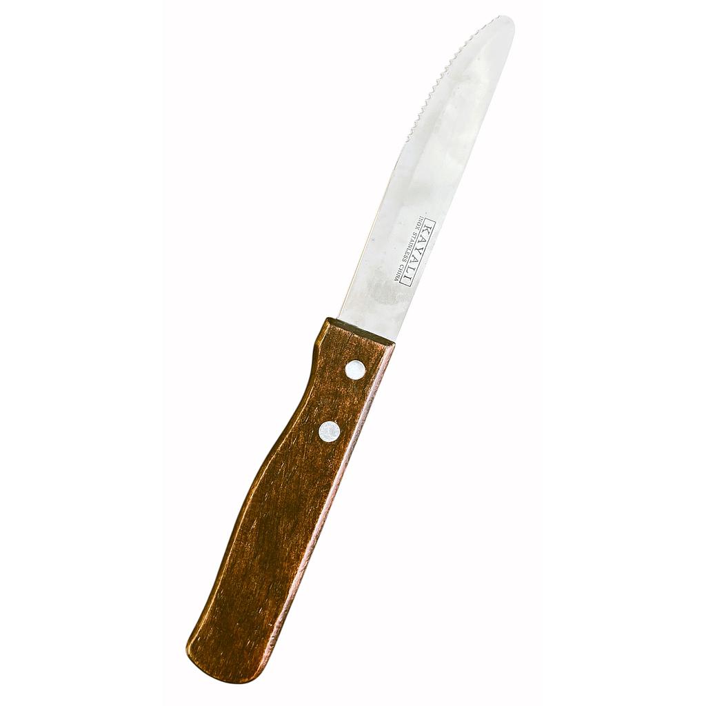 Inox Steak Knife With Brown handle