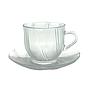 6 Pk 5.4 Oz Glass Cup+Saucer